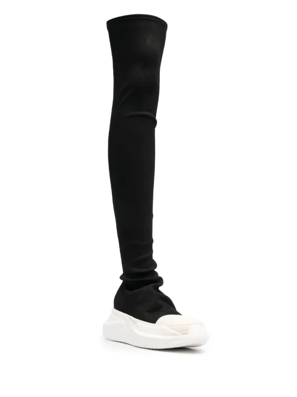 Rick Owens Drkshdw Abstract Thigh-High Boots - Black