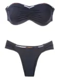Brigitte embroidered bandeau bikini - Blue