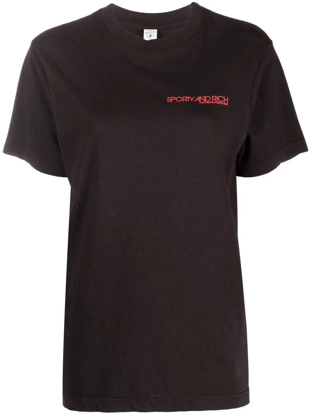 

Sporty & Rich playera con logo estampado - Negro