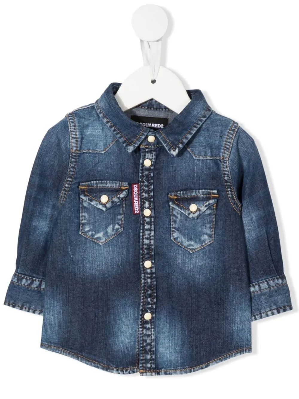 

Dsquared2 Kids camisa de mezclilla con efecto desgastado - Azul