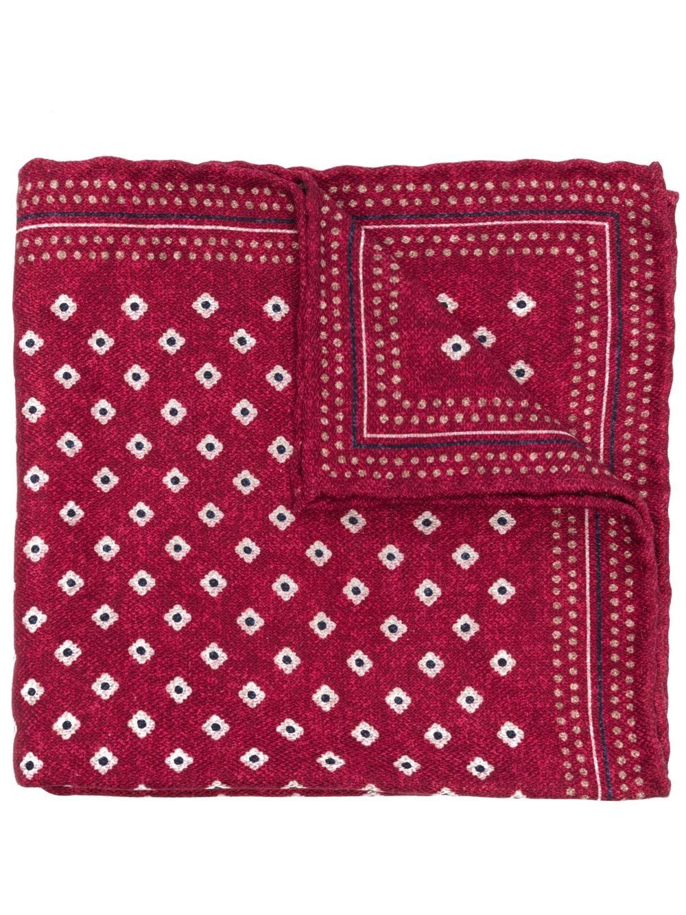 

Brunello Cucinelli geometric-print pocket-square - Red