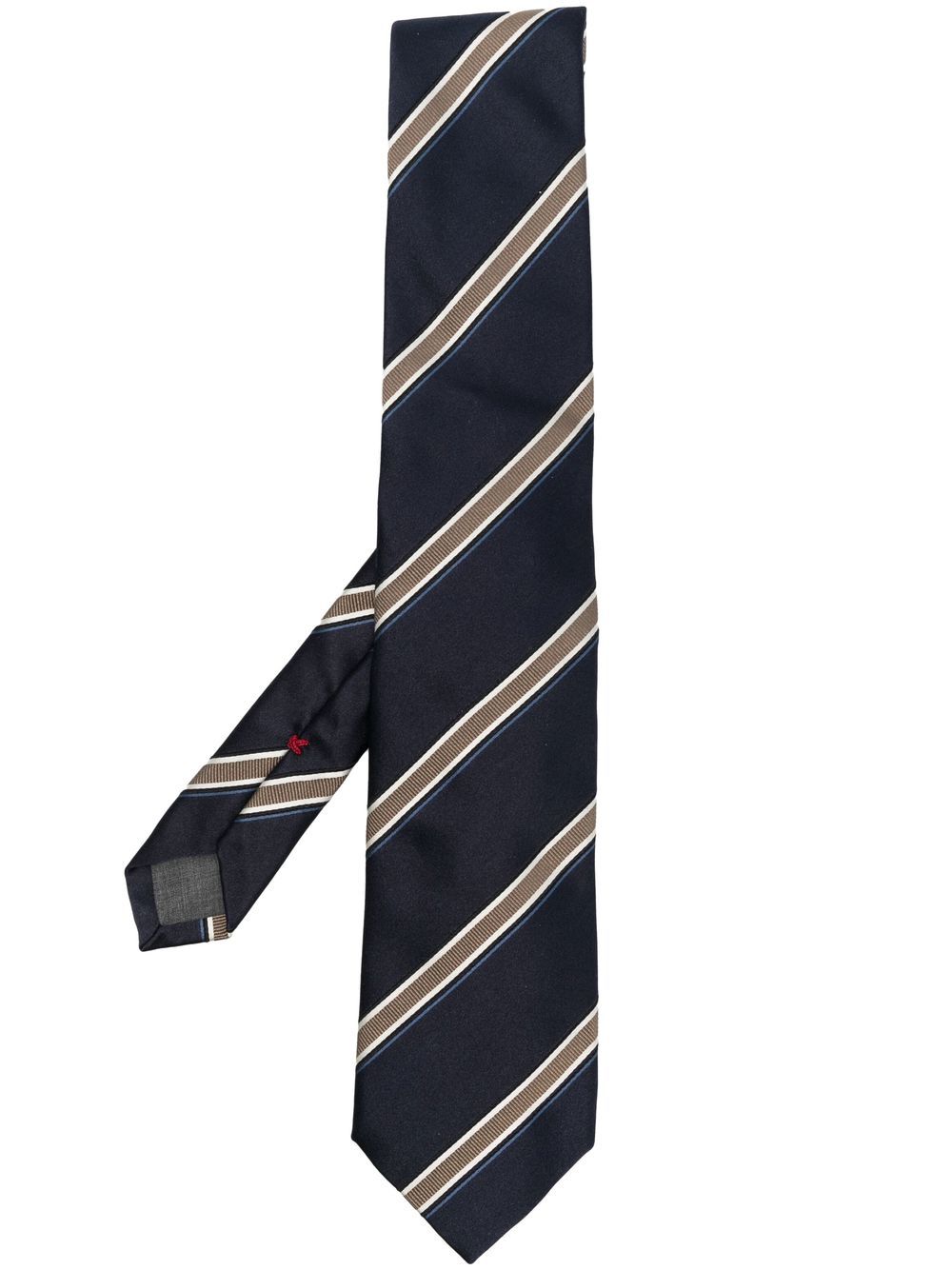 Brunello Cucinelli satin stripe-print tie - Blue