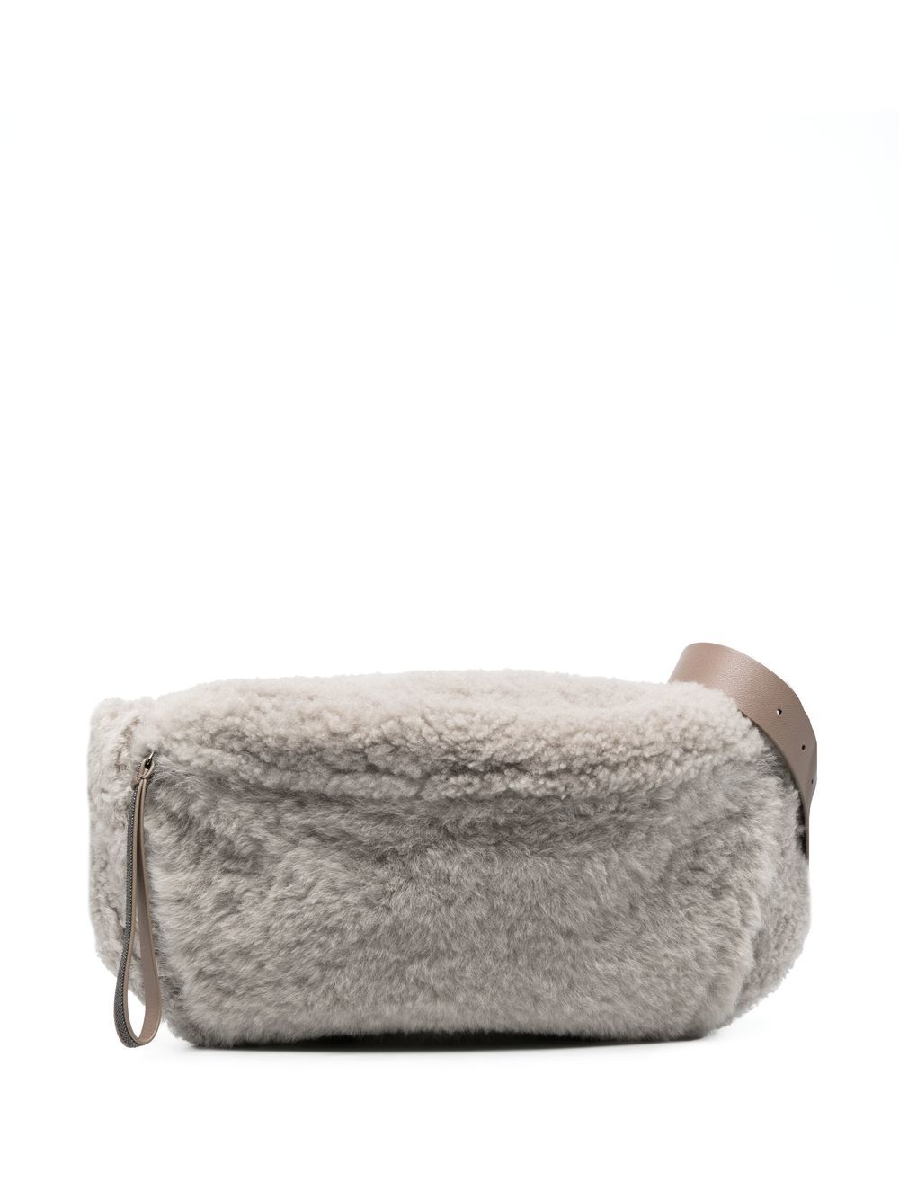 Frosty shearling belt bag