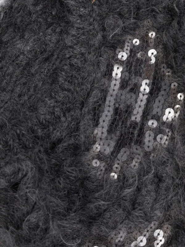 Brunello Cucinelli Knitted Embroidered Balaclava | Grey