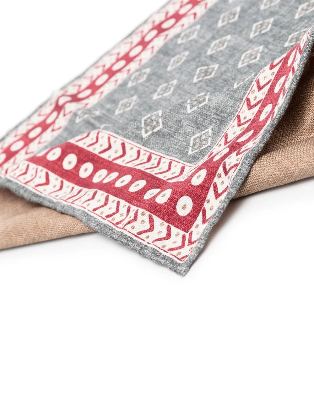  Brunello Cucinelli Einstecktuch Mit Print   Grau 