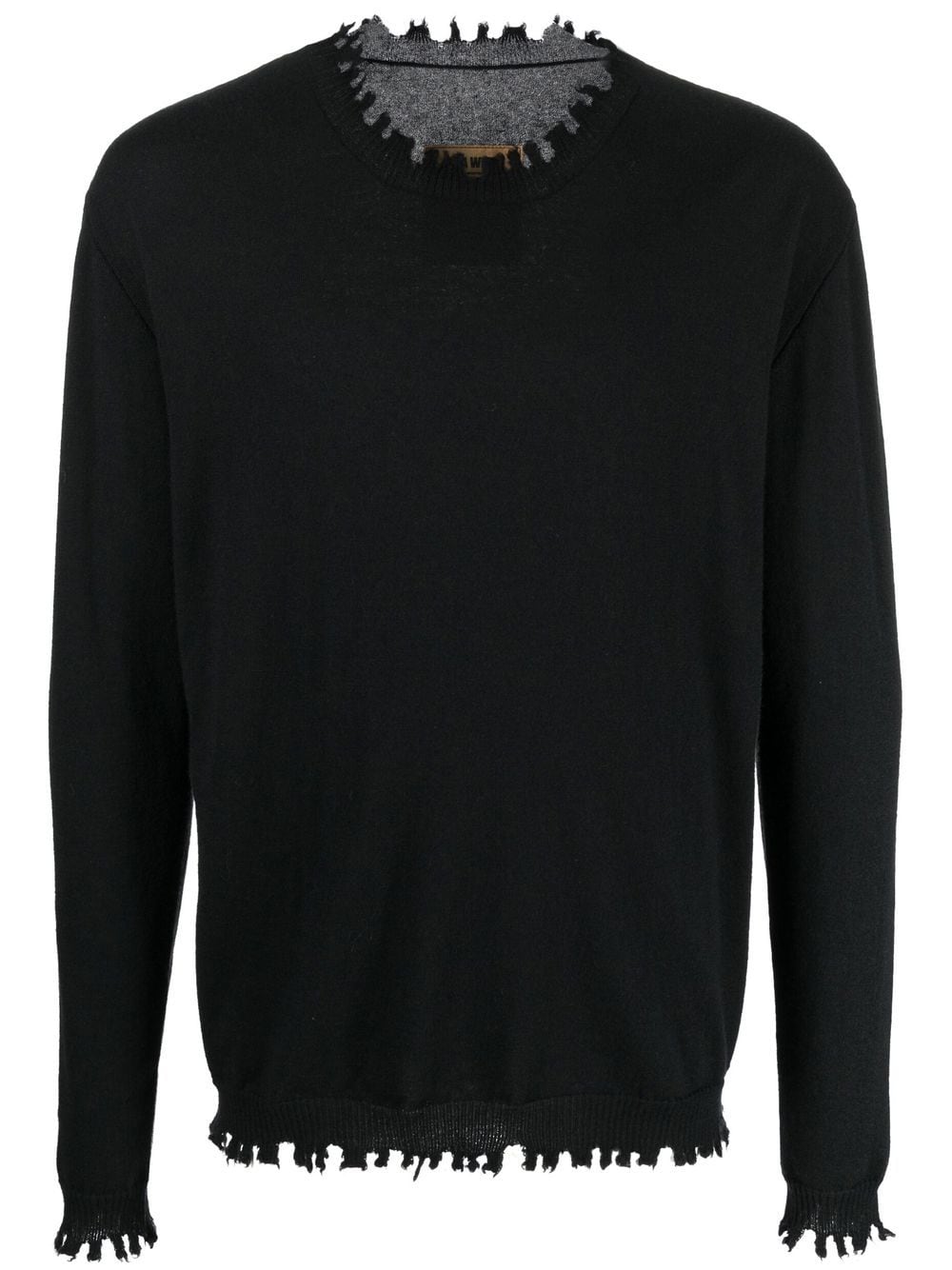 UMA WANG DISTRESSED CREW-NECK CASHMERE JUMPER