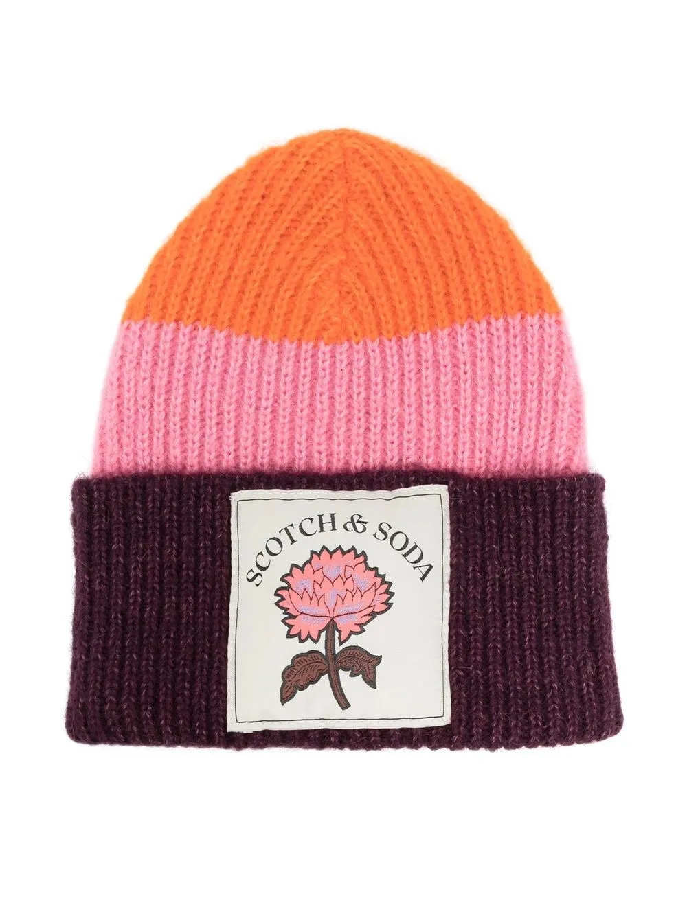 

Scotch & Soda gorro tejido con rayas estampadas - Rosado