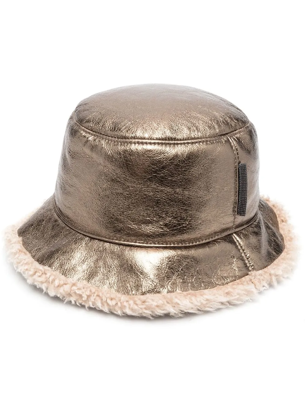 Brunello Cucinelli Vissershoed met afwerking van bont Bruin