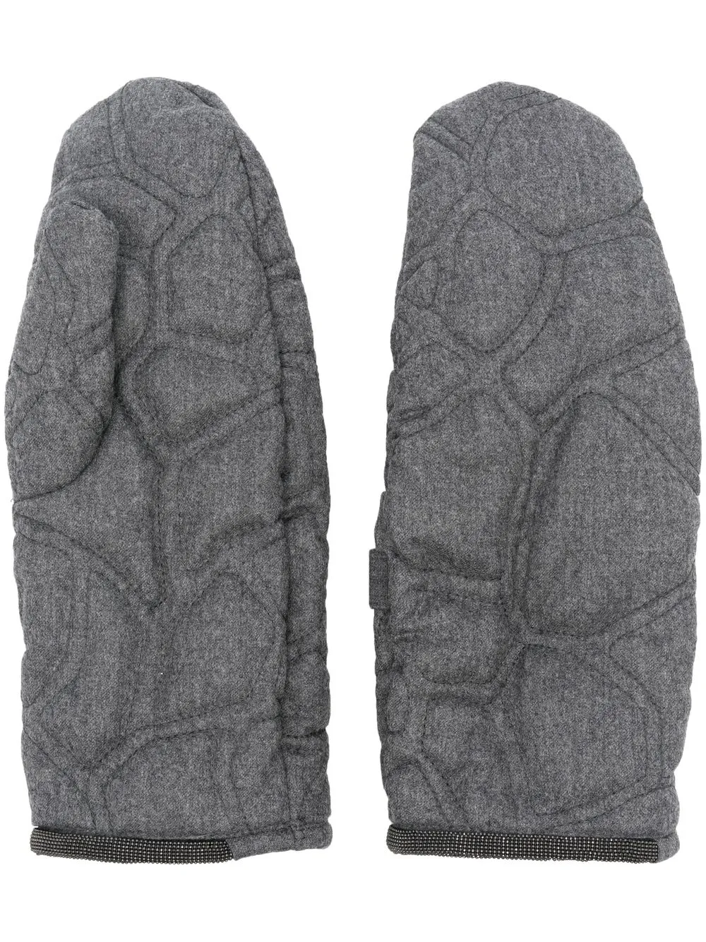 

Brunello Cucinelli guantes capitonados - Gris