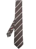 Brunello Cucinelli satin stripe-print tie - Brown