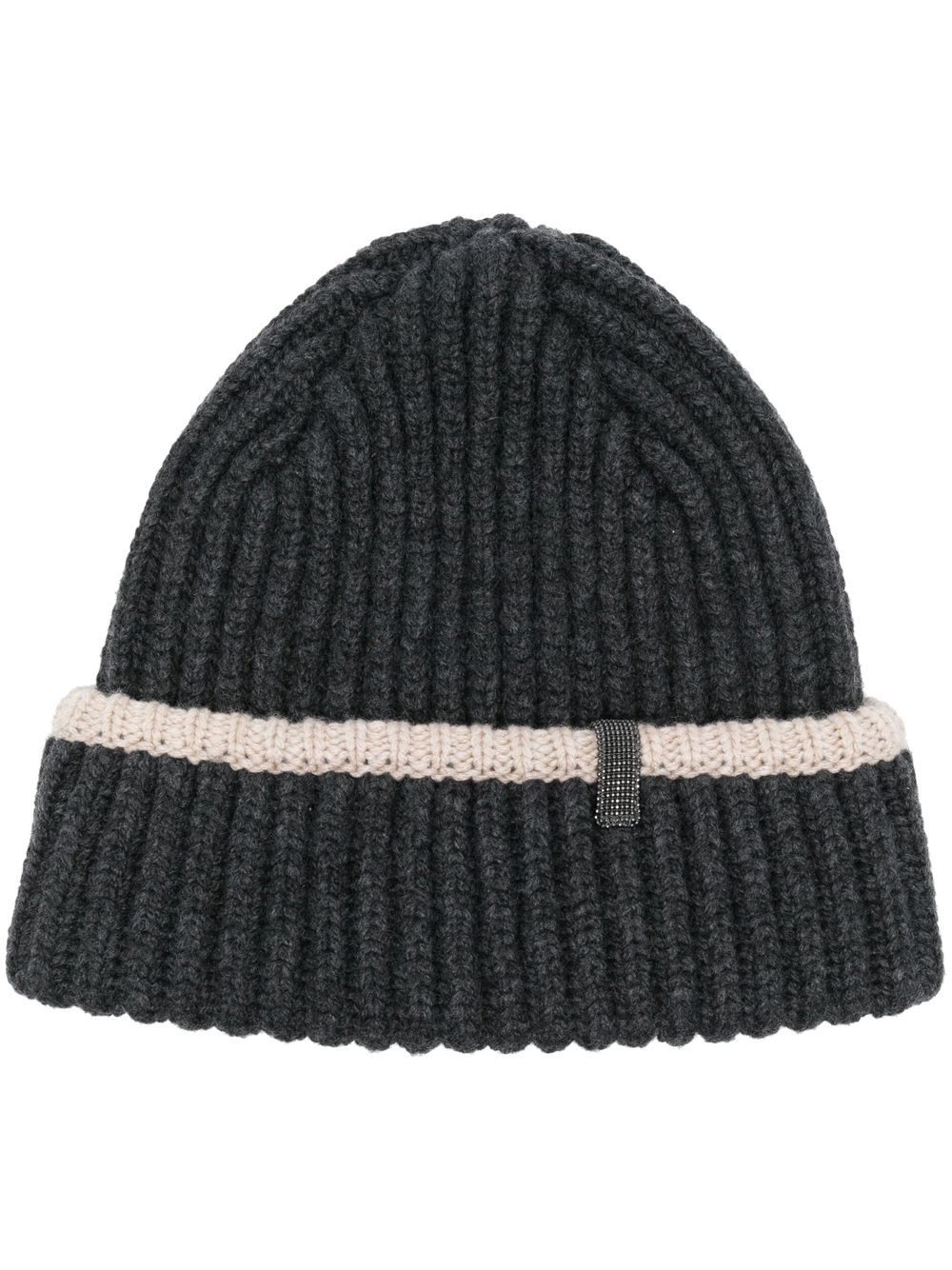 

Brunello Cucinelli gorro de cachemira tejido de canalé - Gris