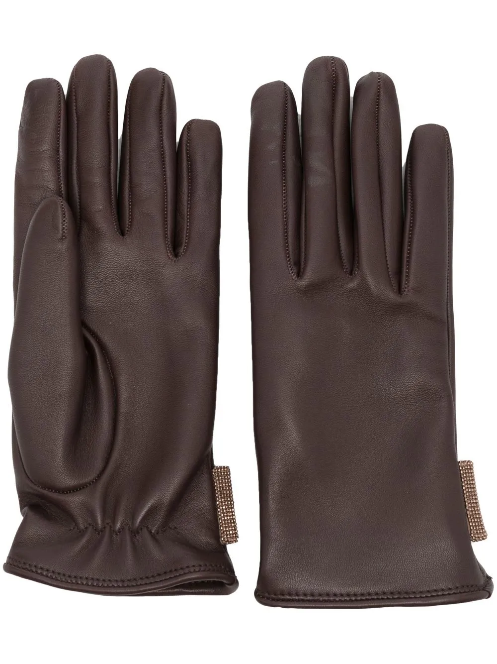 

Brunello Cucinelli guantes con apliques - Marrón