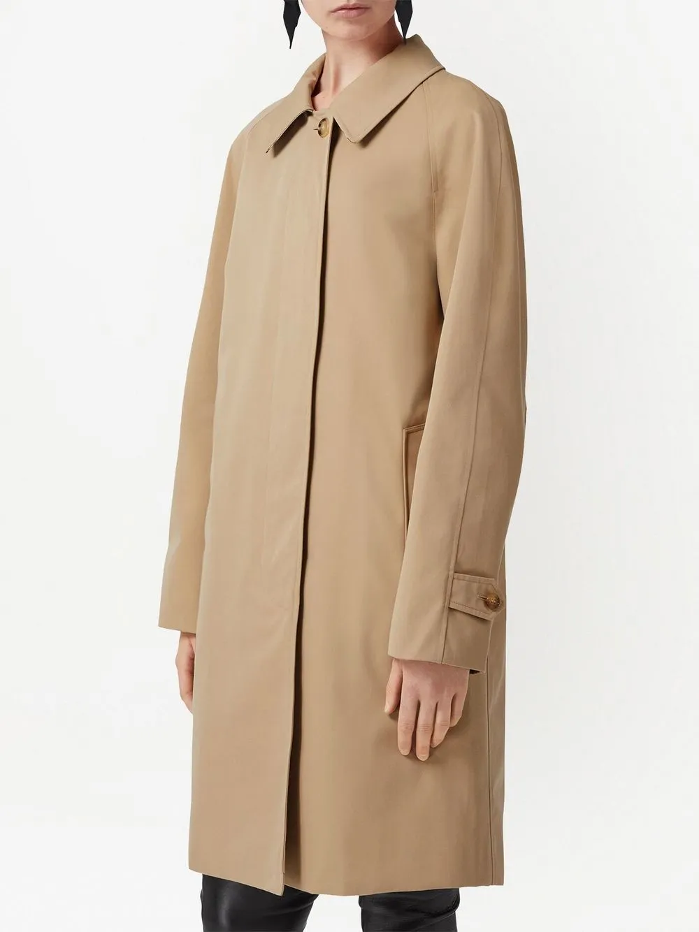 Shop Burberry Camden Heritage Car Coat In Nude