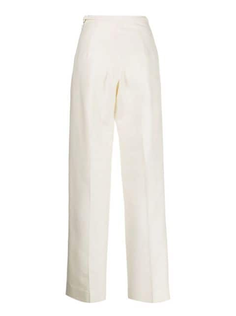 wide-leg wool-silk trousers