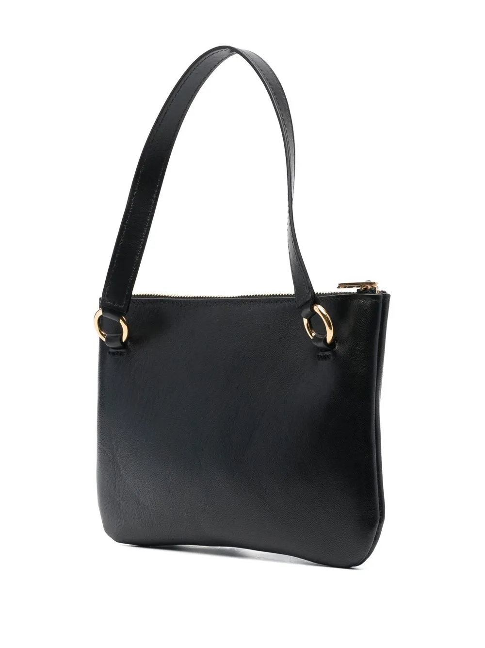  Jil Sander Schultertasche Mit Logo Stempel   Schwarz 