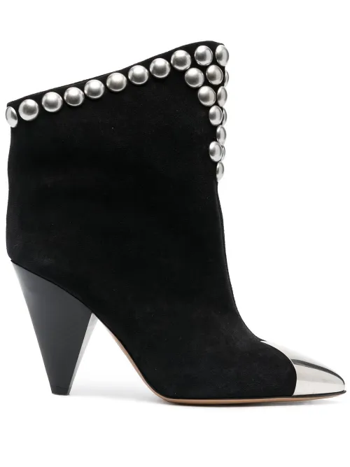 Bottes en daim à détails de clous 100 mm - ISABEL MARANT - Modalova