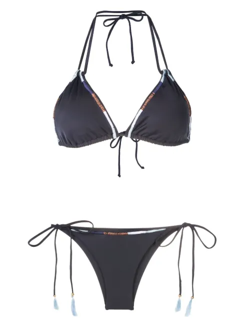 Brigitte embroidered halterneck bikini