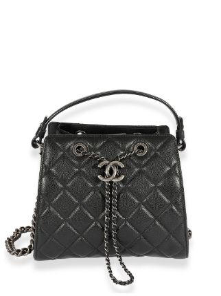 CHANEL Pre-Owned diamond-quilted Drawstring two-way Bag - Farfetch