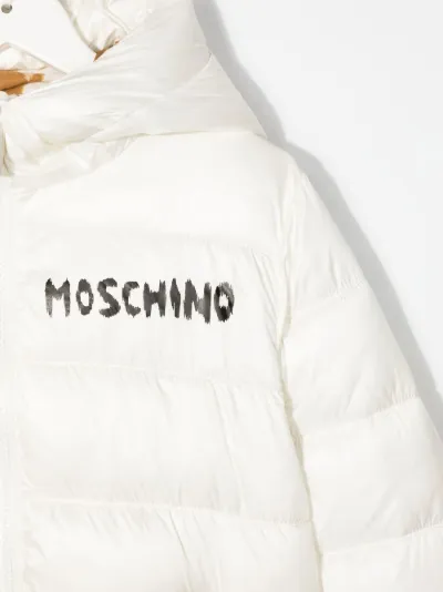 Moschino Kids padded hooded logo-print 