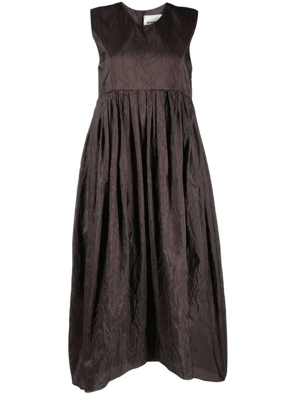 

Jil Sander vestido midi corte imperio - Marrón