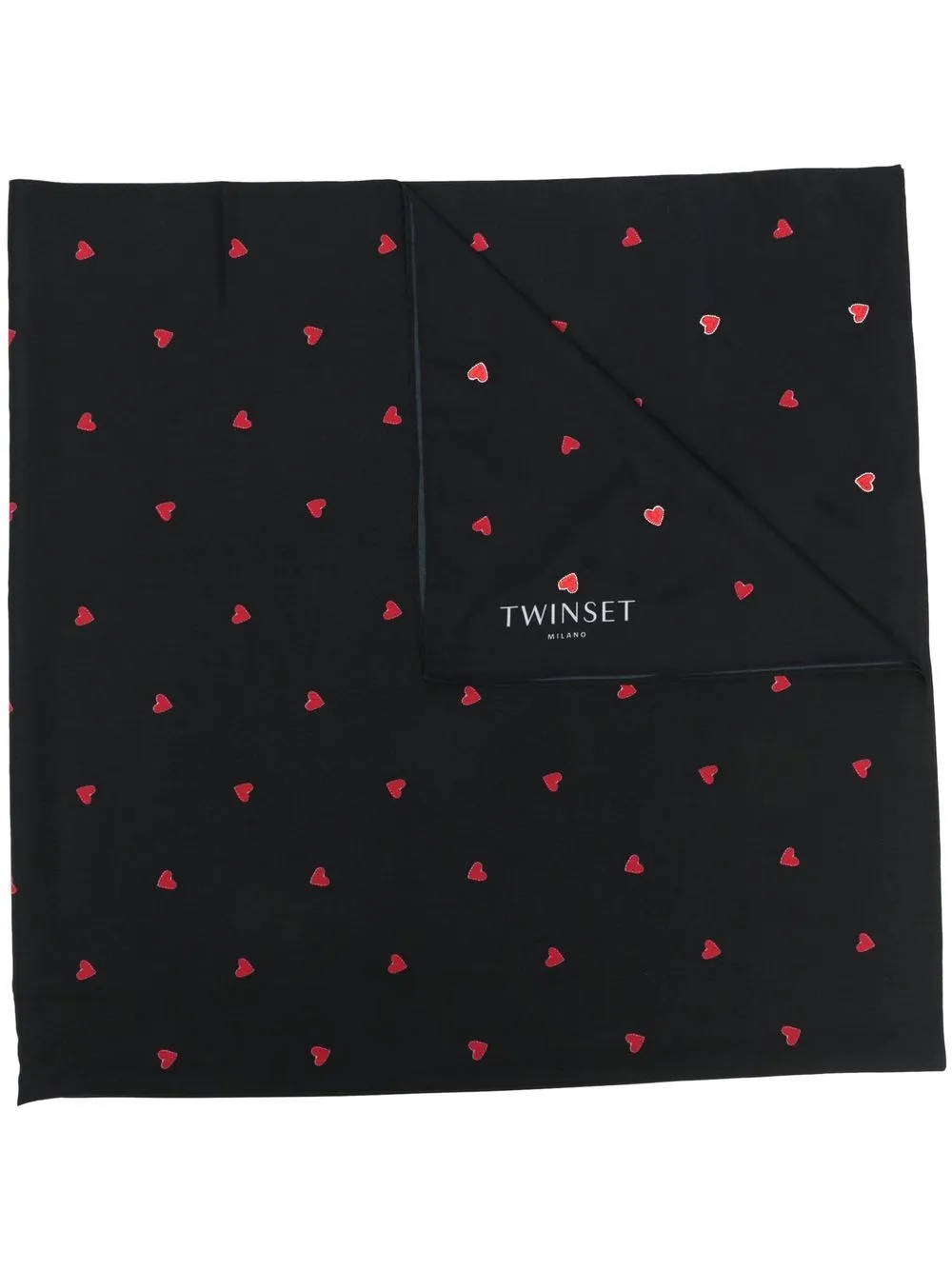 

TWINSET mascada con corazones estampados - Negro