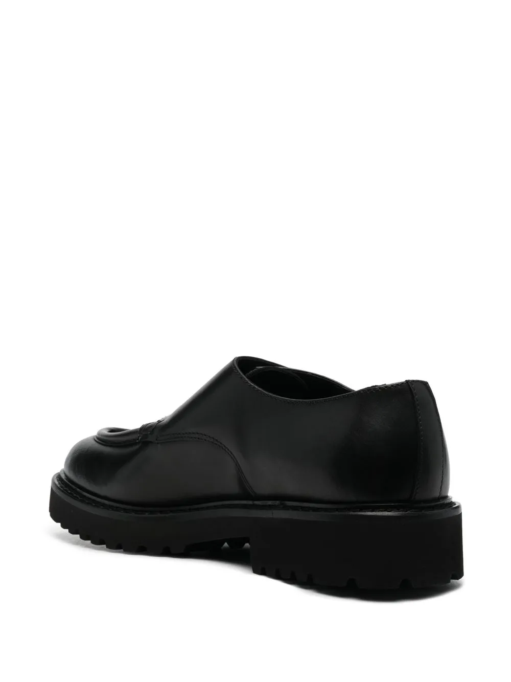 Double-Buckle Leather Monk Shoes