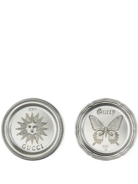 Gucci logo-engraved coasters (set of two)