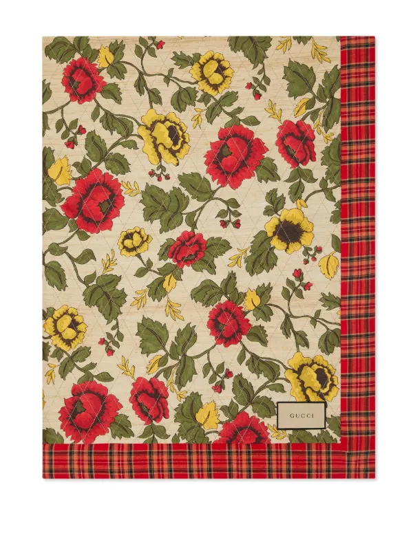Gucci floral-print Quilted Blanket | Red | FARFETCH