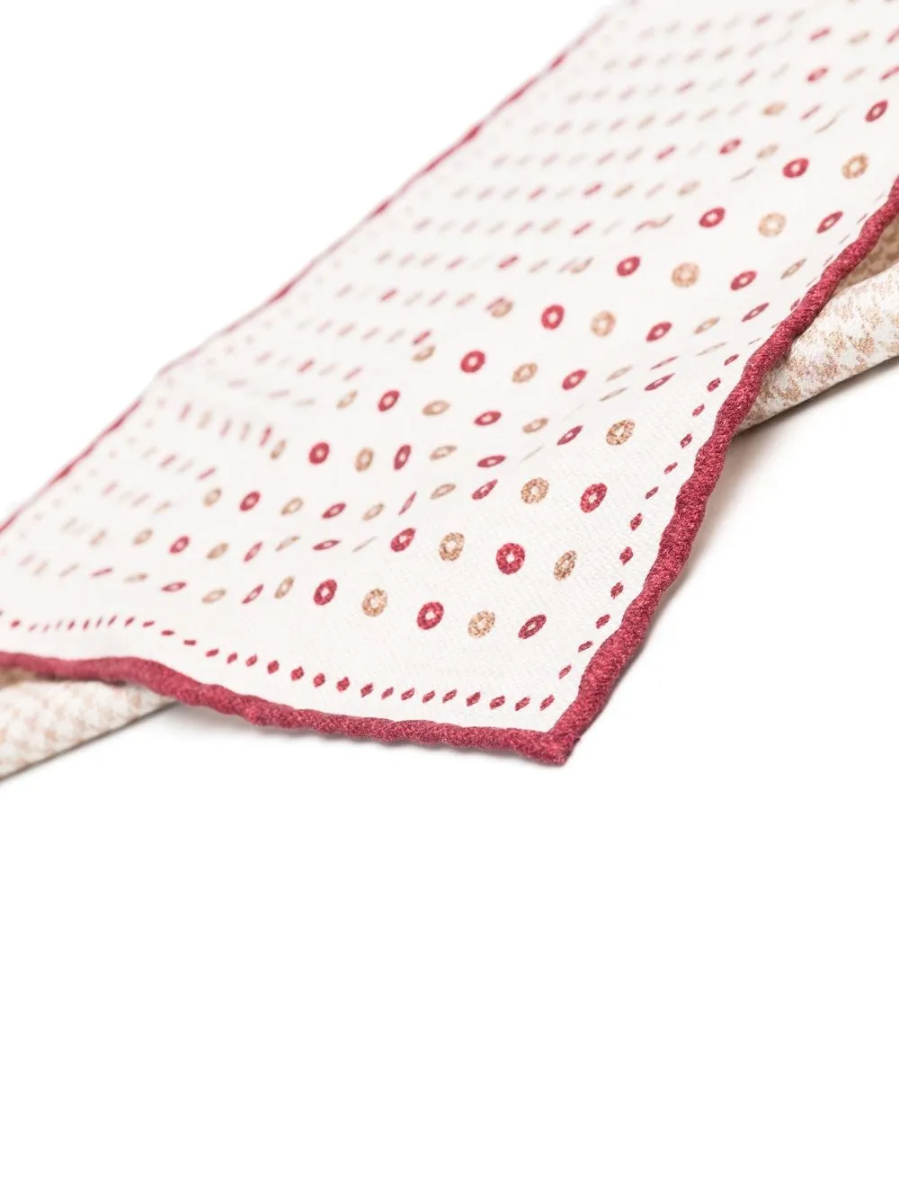  Brunello Cucinelli Einstecktuch Mit Geometrischem Print   Braun 