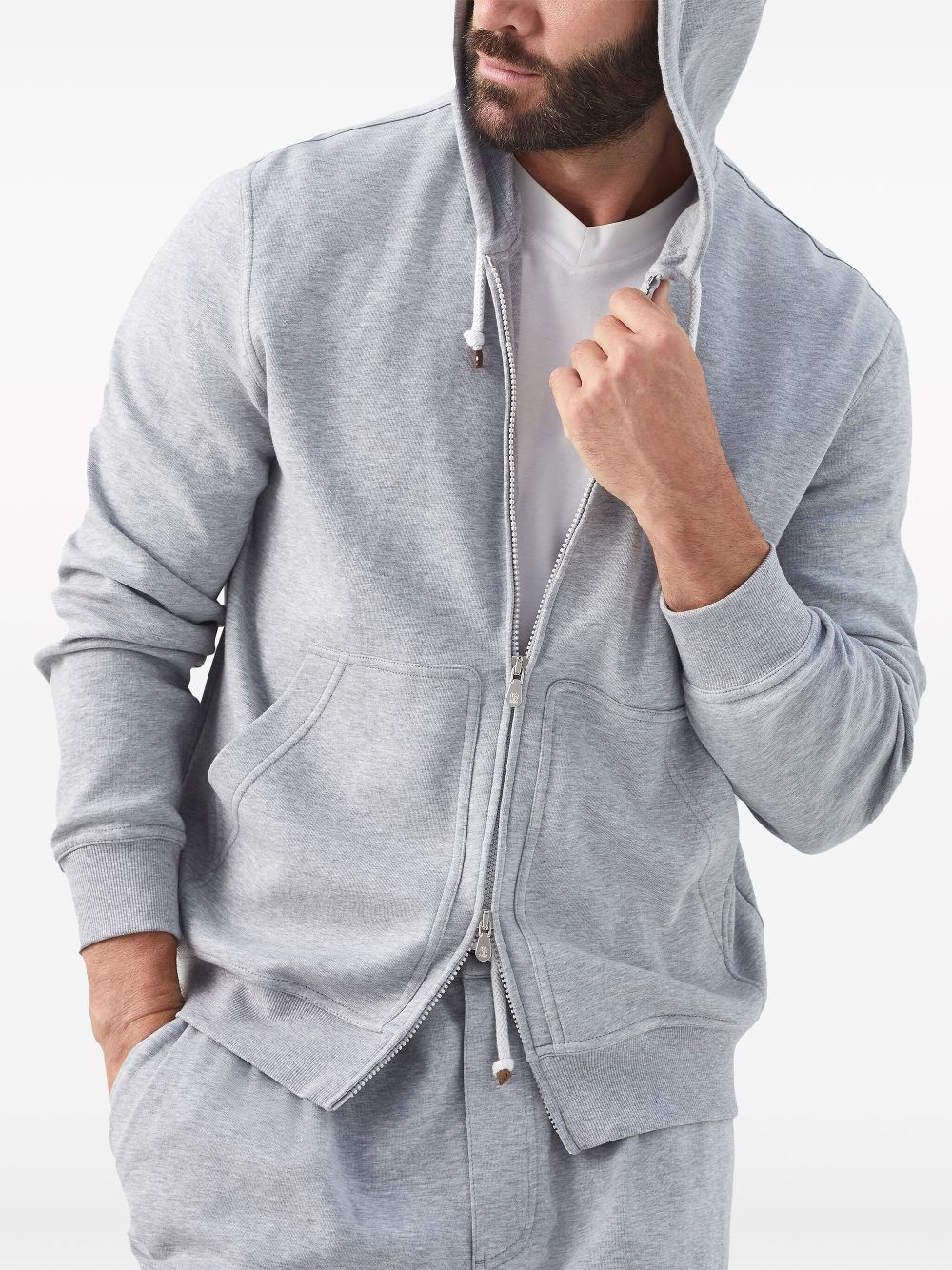 Brunello Cucinelli zipped cotton-blend hoodie Men