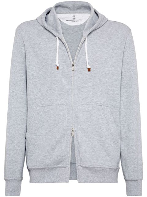 Brunello Cucinelli zipped cotton-blend hoodie Men