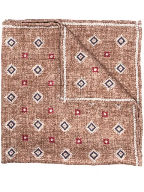 Brunello Cucinelli pañuelo de bolsillo con estampado geométrico