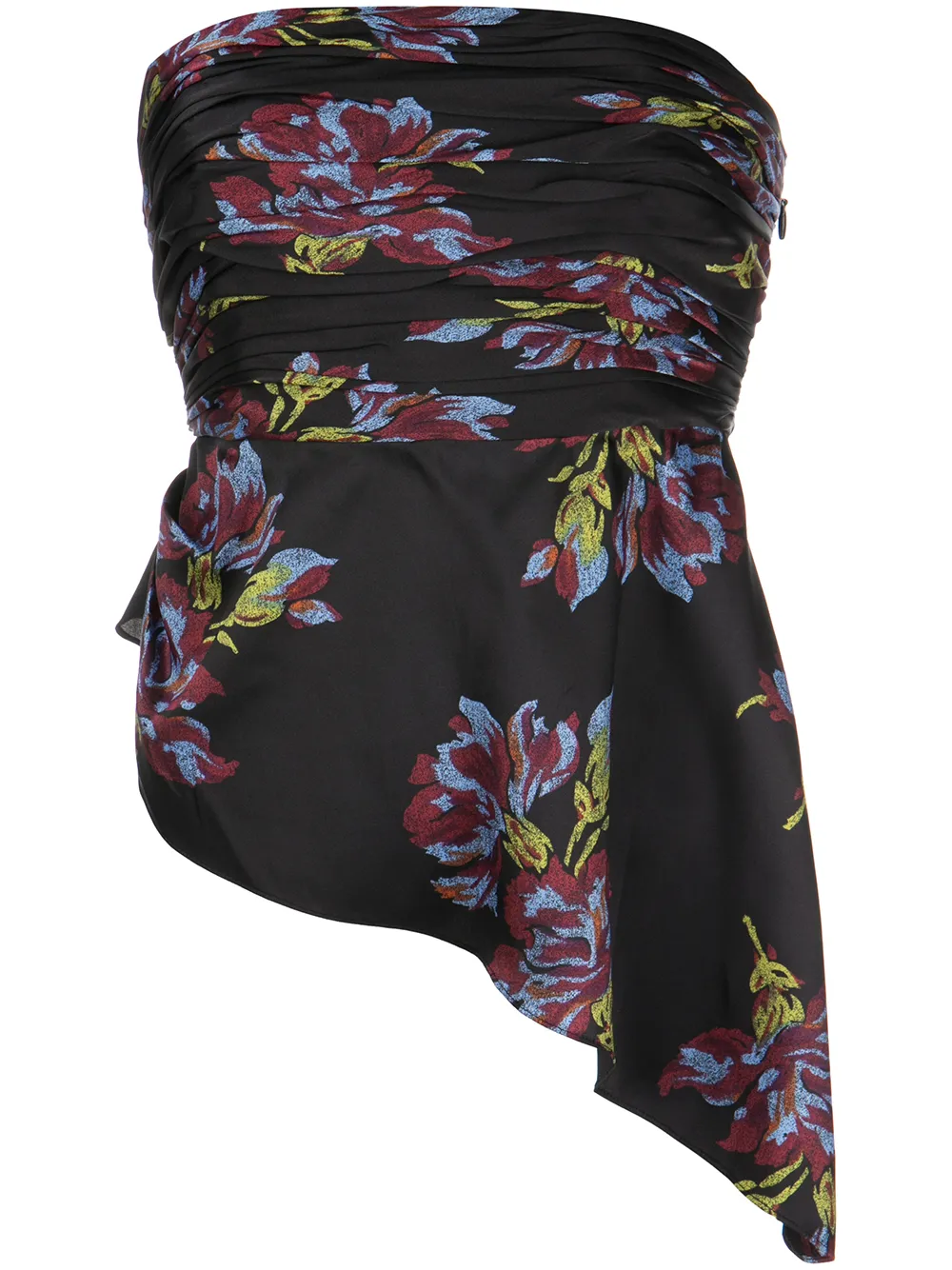 

Cinq A Sept Richie floral-print silk top - Black