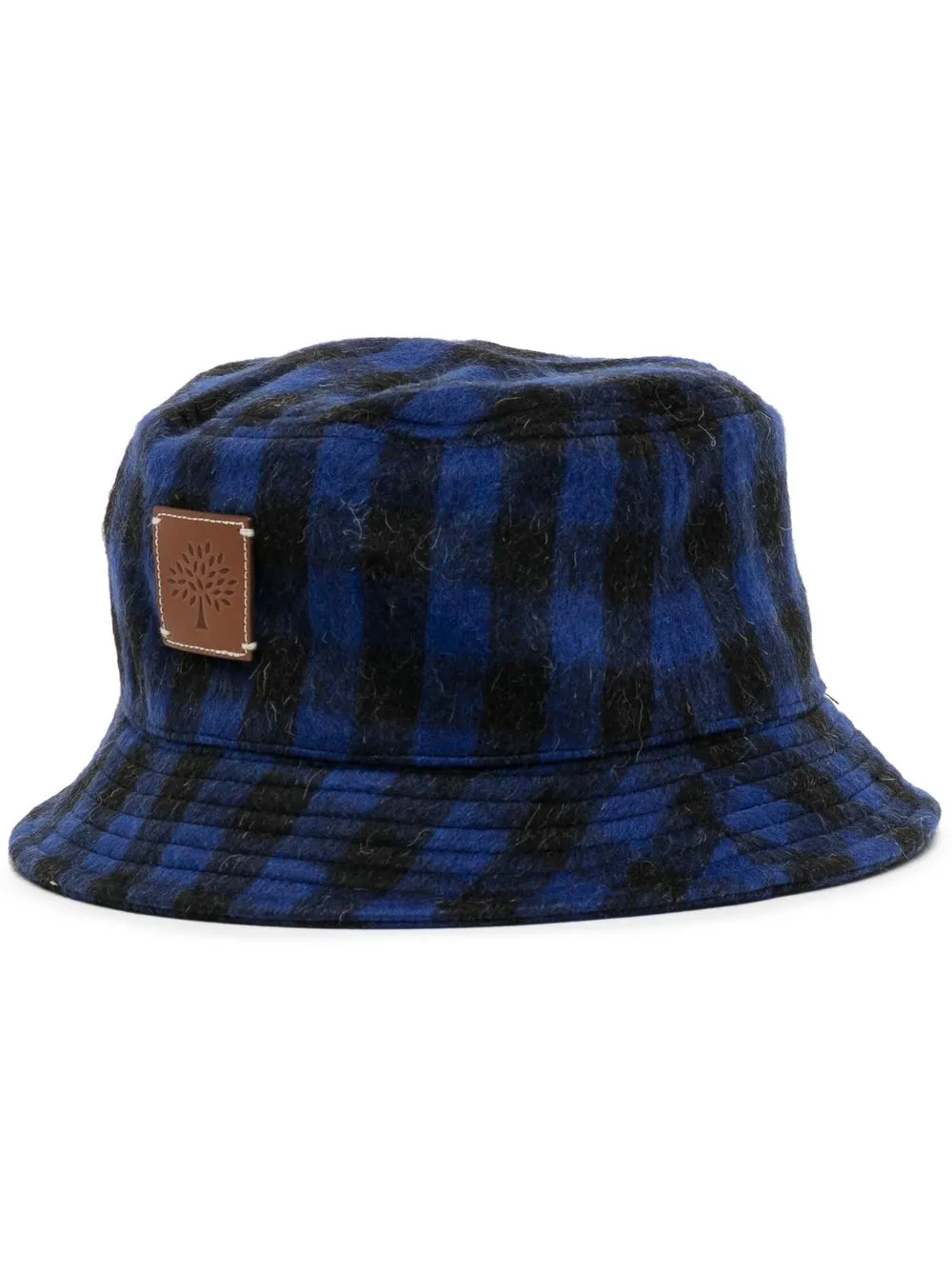 

Mulberry gorro de pescador con cuadros estampados - Azul