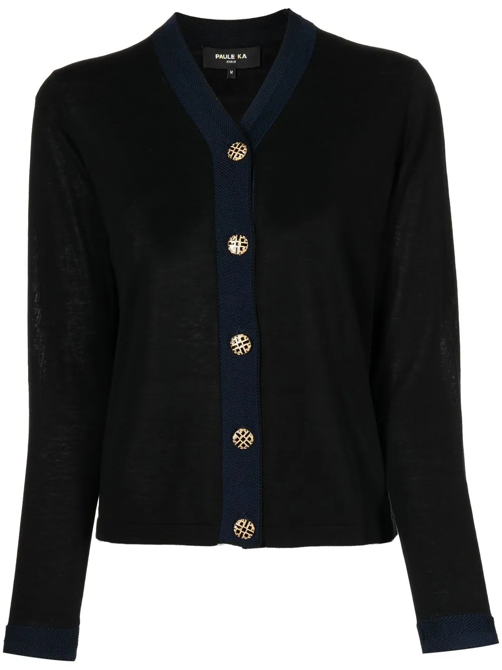 

Paule Ka two-tone knitted cardigan - Black