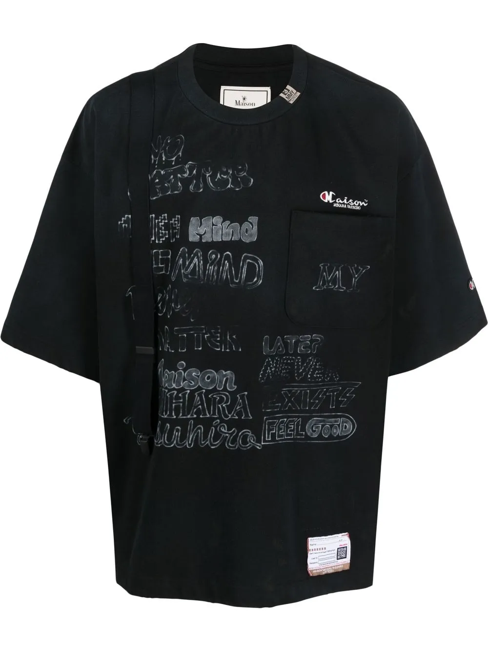 

Maison Mihara Yasuhiro embroidered-logo detail T-shirt - Black