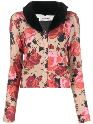 Rose hot sale print cardigan