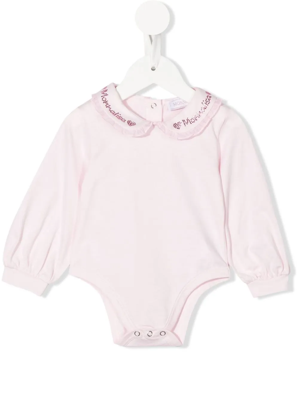 

Monnalisa embellished logo-collar body - Pink