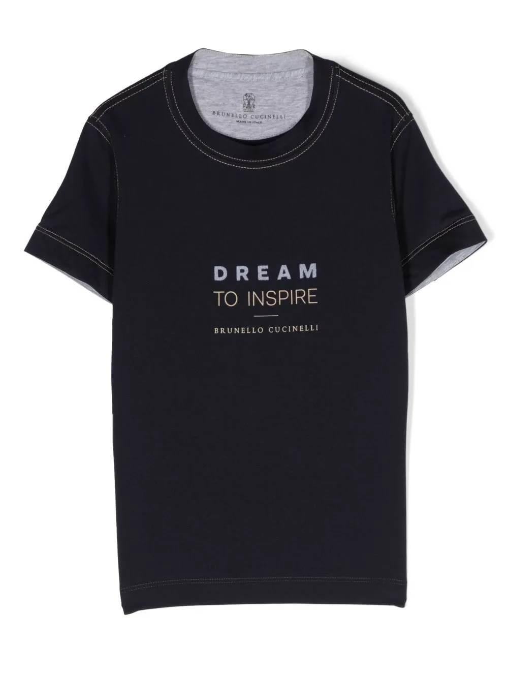 

Brunello Cucinelli Kids playera Dream To Inspire - Azul