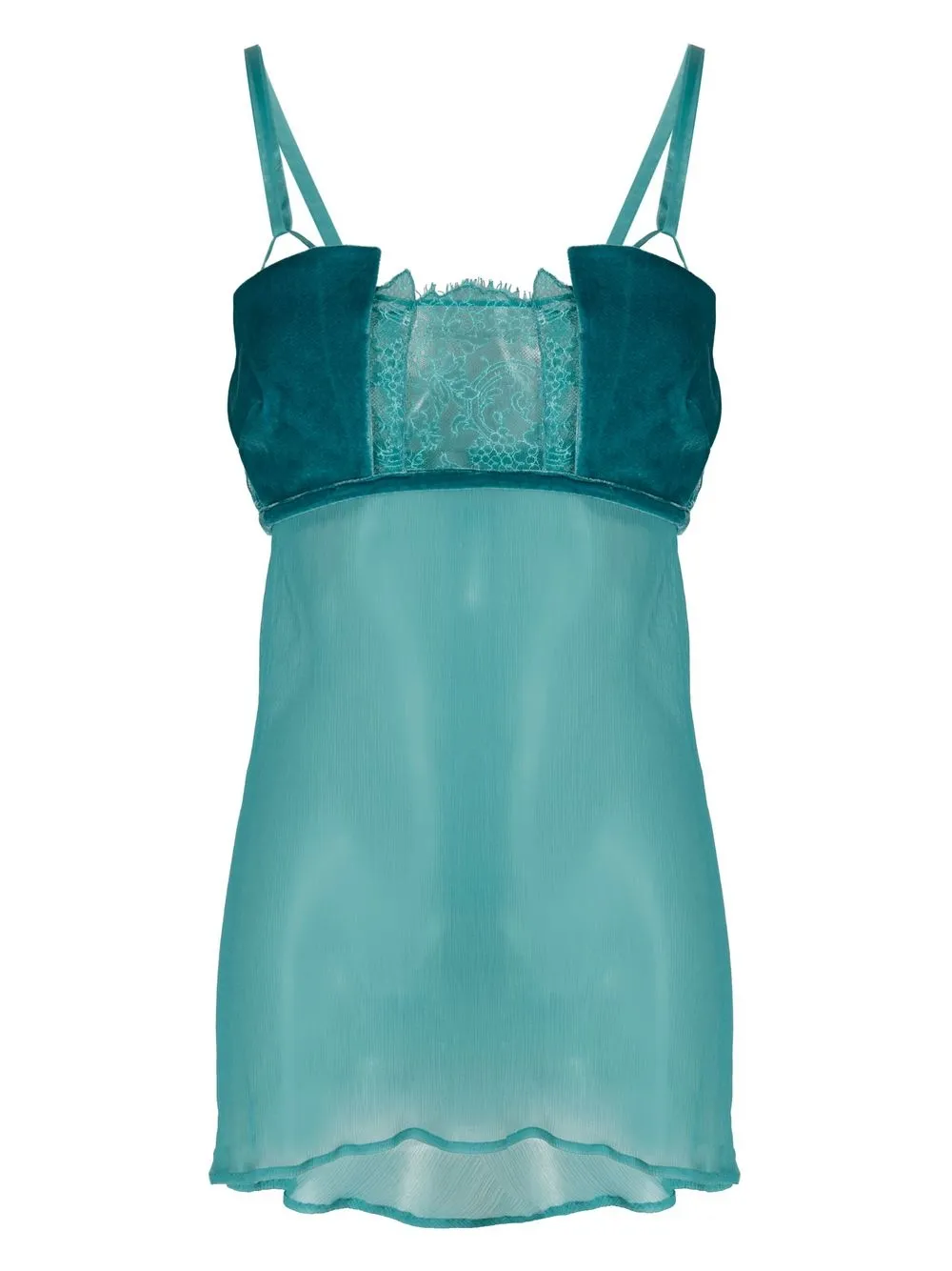 

Ermanno Scervino camisón con ribete de encaje - Azul