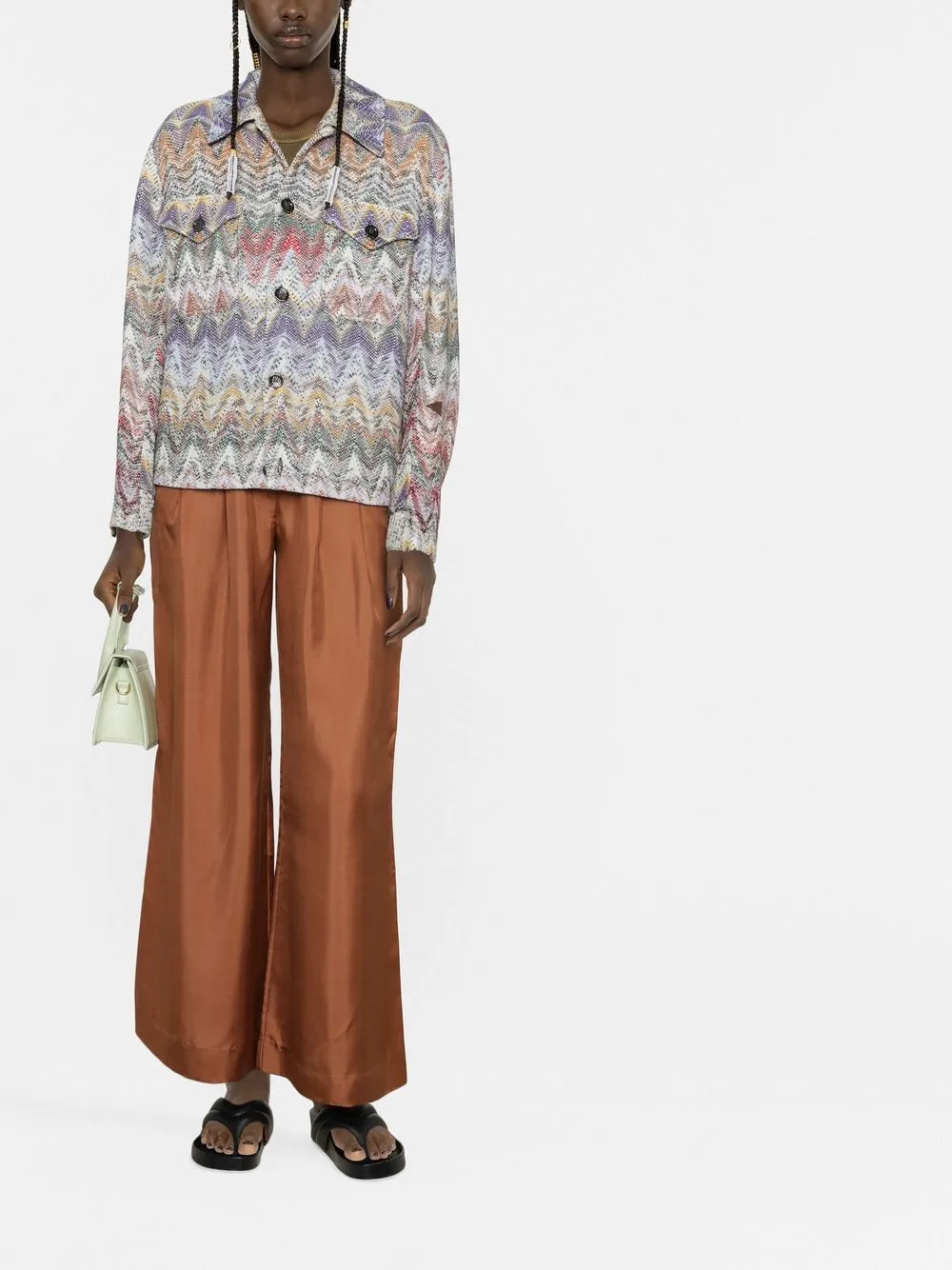 Image 2 of Missoni zigzag-knit button-up jacket