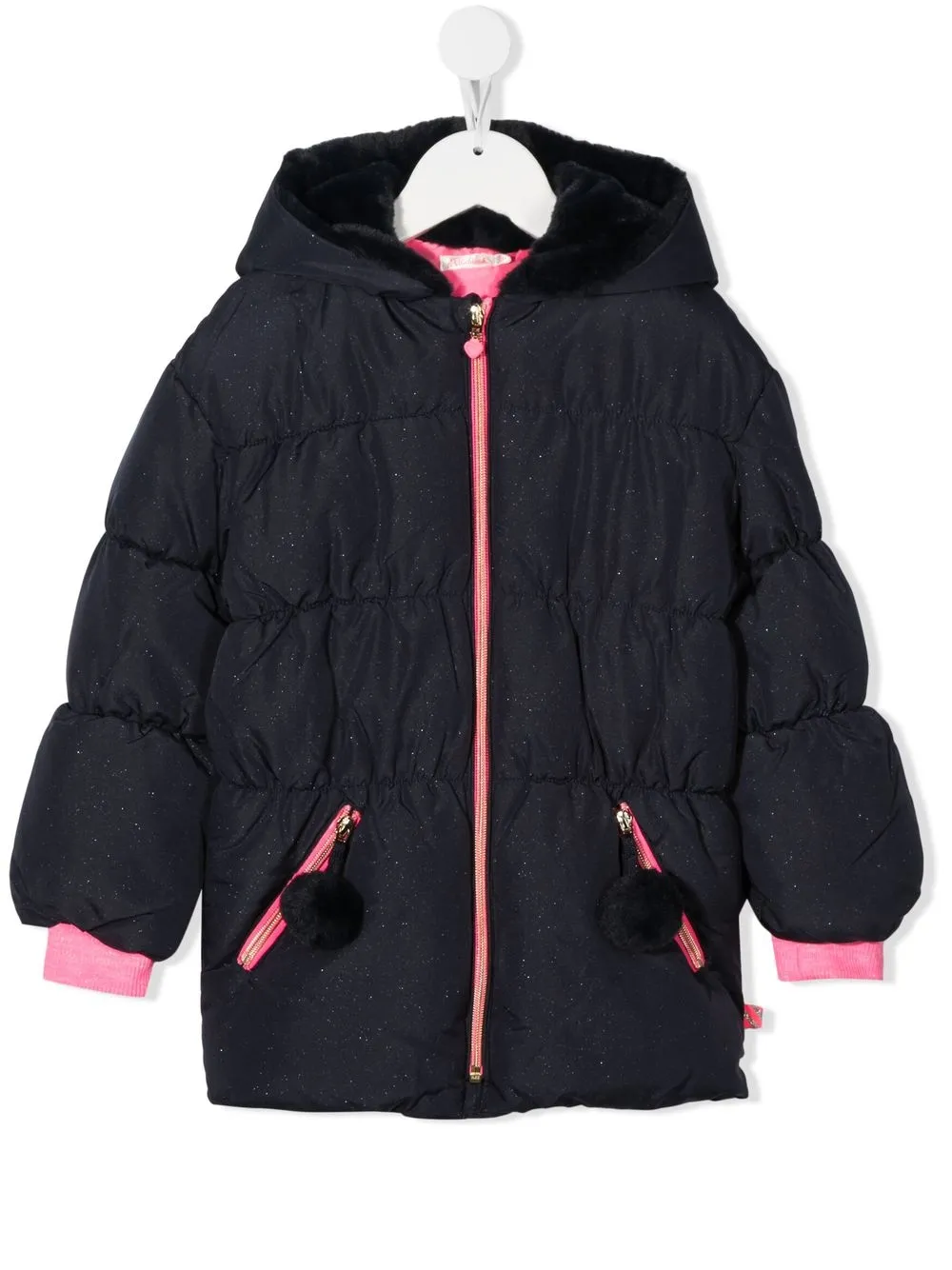 

Billieblush glitter logo-patch sleeve jacket - Blue