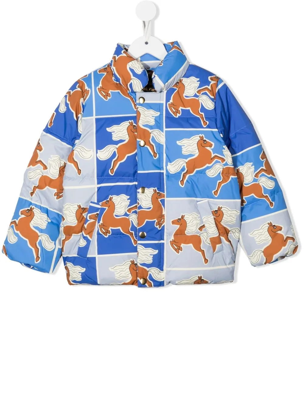 

Mini Rodini padded horse-print jacket - Blue