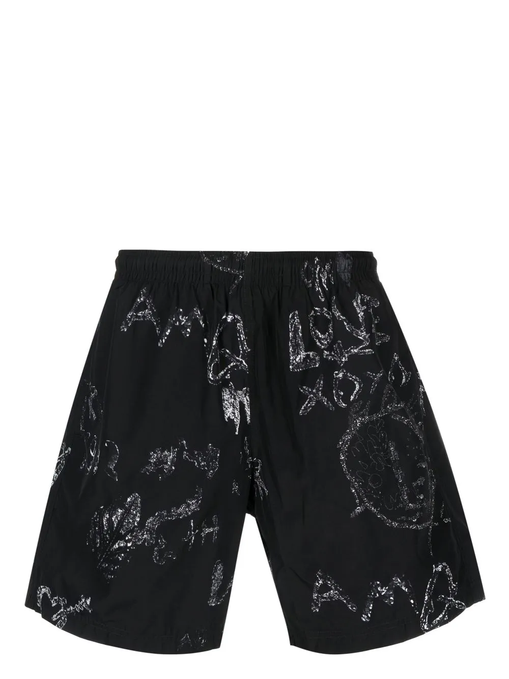 

Alexander McQueen shorts de playa con estampado gráfico - Negro