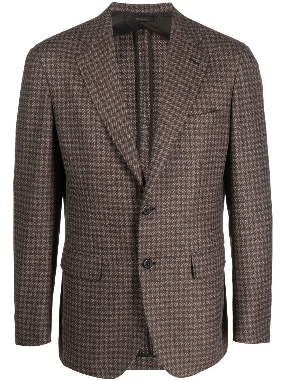 

Brioni blazer con estampado pied de poule - Marrón
