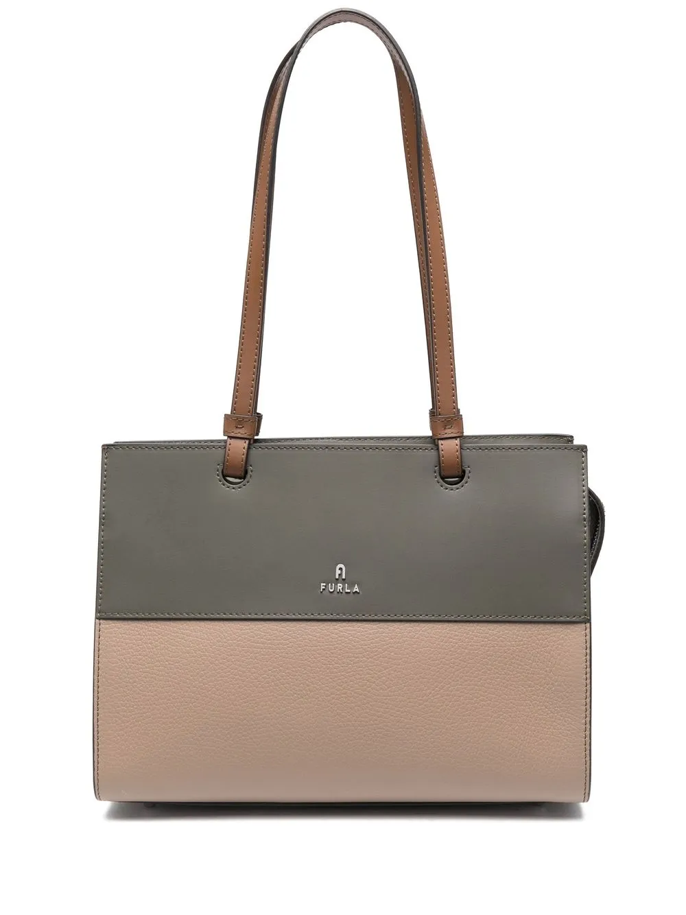 

Furla two-tone leather tote bag - Neutrals