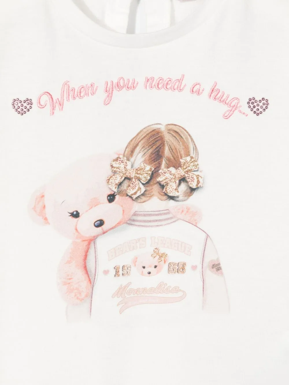  Monnalisa T Shirt Mit when You Need A Hug Print   Weiß 