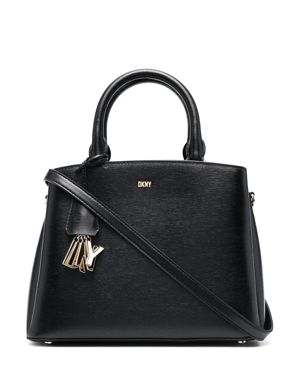 

DKNY tote con placa del logo - Negro