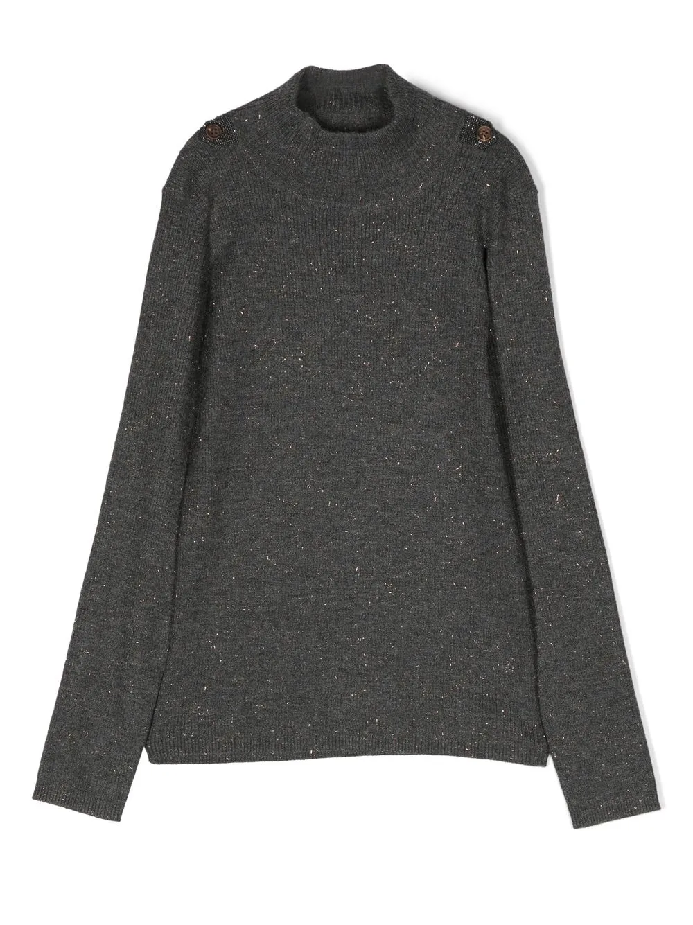 

Brunello Cucinelli Kids metallic-detail cashmere sweater - Grey