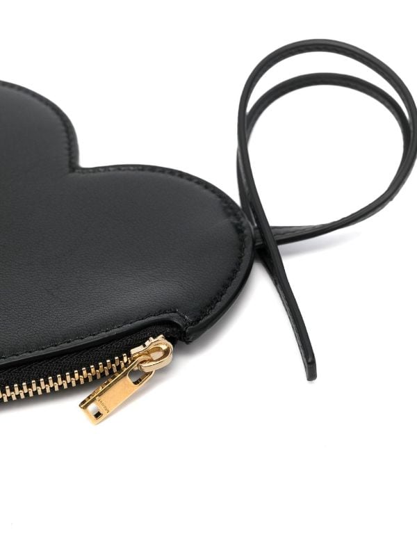 Jil Sander Heart-shaped Calf Leather Coin Pouch-Black (Wallets and Small  Leather Goods,Wallets)